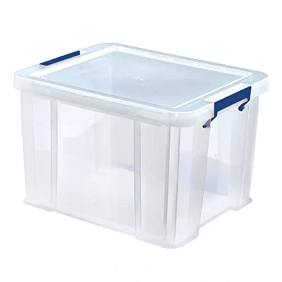 Image de Bankers Box Boîte de rangement ProStore 36 L, 30 x 37 31 cm, avec couvercle et poignées, empilable, plastique transparent sans BPA, dossiers suspendus classeurs à levier, 7730801
