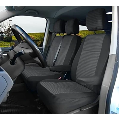 Image de Housses de siège en tissu spécialement conçues pour VW T6 Transporter/Caravelle/Multivan à partir 2015/19 LUX