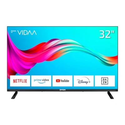 Image de DYON Smart 32 VX Téléviseur 80 cm (32 pouces) (HD TV, HD Triple Tuner (DVB C/ S2/ T2), App Store, Prime Video, Netflix, YouTube, DAZN, Disney+), Noir