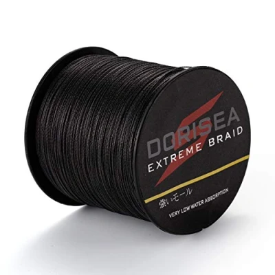 Image de Dorisea Extreme Braid Fil de pêche tressé 100 % polyéthylène m Test 2,7 à 250 kg Résistant l&#039;abrasion Zéro étirement Petit diamètre