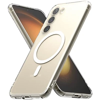 Image de Ringke Compatible avec Coque Magnétique Samsung Galaxy S23 Plus 5G [Fusion Magnetic] Translucide Rigide Back TPU Souple Bumper Étui Antichoc de Protection Anti Empreintes Digitales Matte Clear