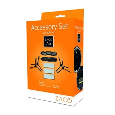 Image de ZACO 501925, Jeu d&#039;accessoires d&#039;origine adapté à l&#039;aspirateur Robot, Comprenant latérales, des brosses principales et Un Filtre, Set : A6