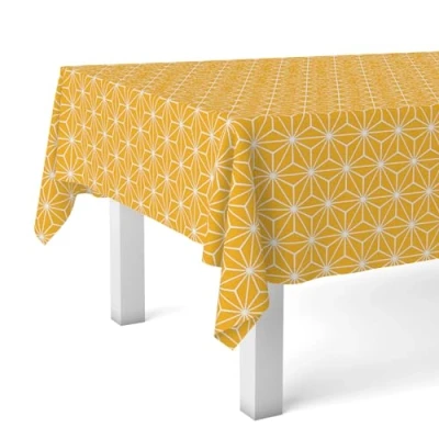 Image de Martina Home Polygon Nappe en Toile Cirée Moutarde 100 x 140 cm