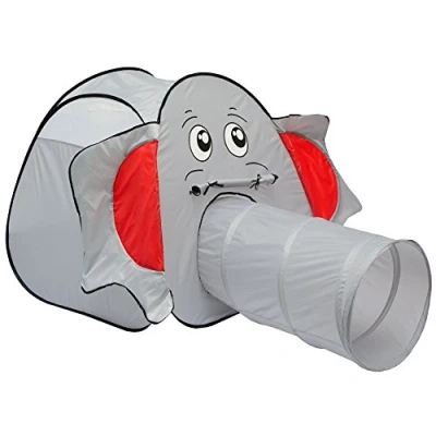 Image de LittleTom Tente à Boules en Forme d&#039;Éléphant 100x100x102cm avec Tunnel Pop up