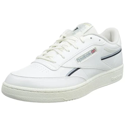 Image de Reebok Classic CLUB C 85 Vegan Unisex Baskets basses, Taille: 34.5, Chalk/gable grey/vector navy Imitation cuir/textile