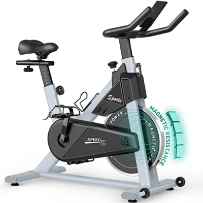 Image de PASYOU Vélo d&#039;appartement à Résistance Magnétique, de Fitness Entraînement par Courroie, écran LCD avec RPM, Support IPad, Capacité Charge 150 kg