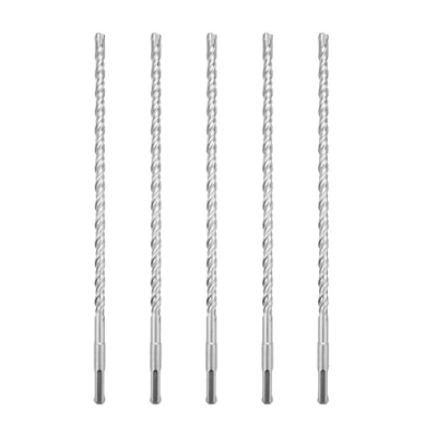 Image de hsawbit Lot de 5 forets à maçonnerie avec tige SDS Plus, 10 mm x 310 mm, pointe en carbure tungstène pour béton, brique, murs ciment, pierre