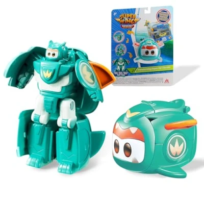 Image de Super Wings Transformations Supercharged Tino Pet, Figurine de Jeu d&#039;environ 6 cm pour Enfants, Jouet Avion et Robot Les 3 Ans Plus, garçons Filles