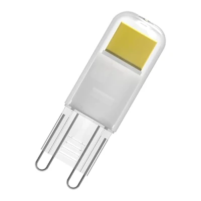 Image de OSRAM LED PIN Lampe aus klarfarbenem Glas, mit 1.8 W für 200 lm, warmweißes Licht 2700 K, multicolor, Retrofit Stecksockel G9, CRI 80, EEK E, 15 mm Durchmesser.