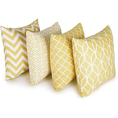 Image de Penguin Home Housse de Coussin, Cotton, Jaune, 45x45 Cm