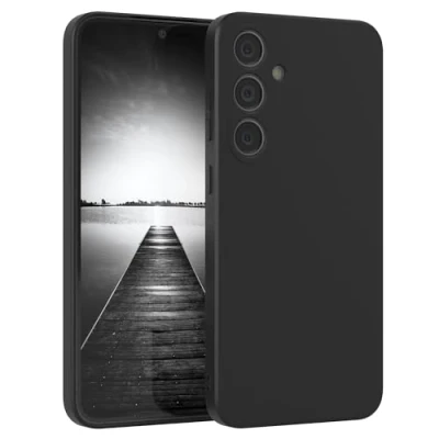 Image de EAZY CASE Coque de Protection en silicone pour Galaxy S25 Plus, souple, résistante aux chocs, avec l&#039;appareil photo Fine TPU Noir mat