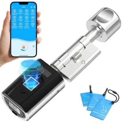 Image de WELOCK SECBN51 serrure connectée empreinte digitale des Carte RFID,Bluetooth APP,Serrure biométrique fonction Wi Fi accès à distance,Serrure Smart Lock pour maison