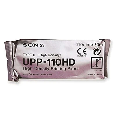 Image de GIMA Papier à ultrasons Sony UPP 110HD, support d&#039;impression monochrome B/N haute densité, pour les applications d&#039;échographie, dentaire et microscopie, format A6, taille 110mmx20m, 10 rouleaux