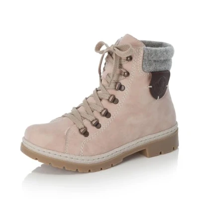 Image de Rieker Femme Bottines Y9430, Dame à Lacets,Chaussure de Transition,Botte,Demi Botte,Botte Lacets,Rose (Rosa / 32),38 EU 5 UK