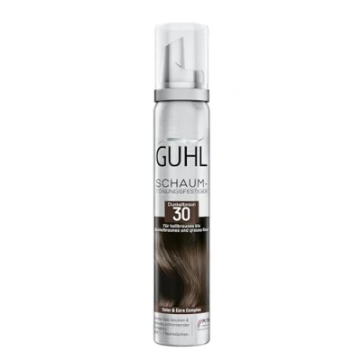 Image de Guhl Mousse teintée Couleur 30 marron foncé Pour cheveux clair à brun et gris Tenue douce, volume brillance des couleurs Dure 1 3 lavages
