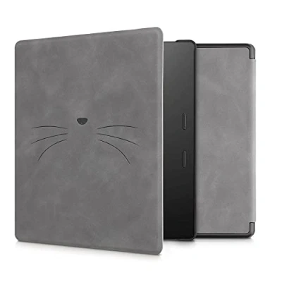 Image de kwmobileÉtui Compatible avec Amazon Kindle Oasis 10. Generation Coque Étui à Rabat magnétique tabletteeReader Similicuir Gris