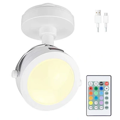 Image de HONWELL Projecteur à LED Plafonniers sans fil avec télécommande, rechargeable, Spots de plafond Rotation 360 Réglable, 4000K pourtableau fléchettes