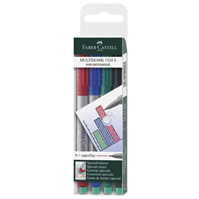 Image de Faber Castell 152404 Feutre multiusage MULTIMARK non permanent S étui de 4