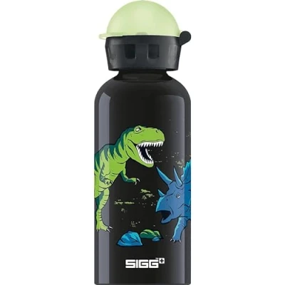 Image de SIGG Gourde Enfant en Aluminium Kbt Étanche &amp; Légère Sans Bpa Certifiée Neutre Co2 0,4L, Glow Dinosaurs