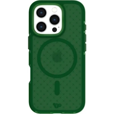 Image de tech21 EvoCheck Coque de Protection Contre Les Chocs pour iPhone 16 Pro, Compatible avec MagSafe, Vert forêt