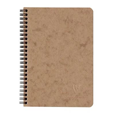 Image de Clairefontaine 78566C Collection Age Bag Un Carnet à Pochettes Tabac A5 14,8x21 cm 120 Pages Détachables Lignées + 3 Intercalaires avec Poches de Rangement Couverture Carte Lustrée Grain Cuir