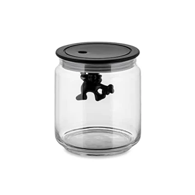 Image de Alessi Storage Jar Gianni A Little Man Holding On Tight 700 ml Black