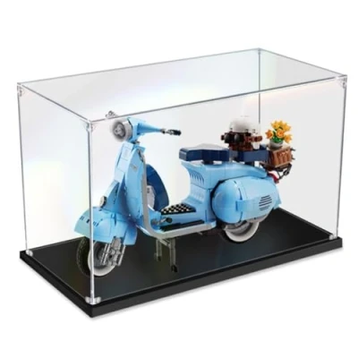 Image de Vitrine Acrylique Compatible avec Lego 10298 Scooter Vespa 125, Boîte Modèle Transparent pour (Modèle Non Inclus) B,2mm