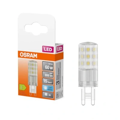 Image de OSRAM Lampe LED multicolore PIN avec culot G9 Retrofit, 4,9 W / 806 lm, lumière blanche froide claire de 4000 K, non dimmable, IP20, verre sans plomb, diamètre 18 mm.