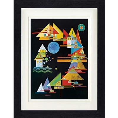 Image de 1art1 Vassily Kandinsky Poster Pointes en Arc, 1927 Affiche Encadrée avec Passe Partout Élégant Images Murales dans Un Cadre Photo 40x30 cm