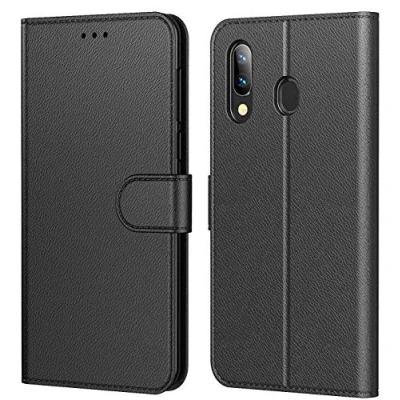 Image de Tenphone Etui Coque pour Samsung Galaxy A40, Protection Housse en Cuir Portefeuille Livre,[Emplacements Cartes],[Fonction Support],[Languette Magnétique] (Galaxy A40 (5,90 Pouce), Noir)