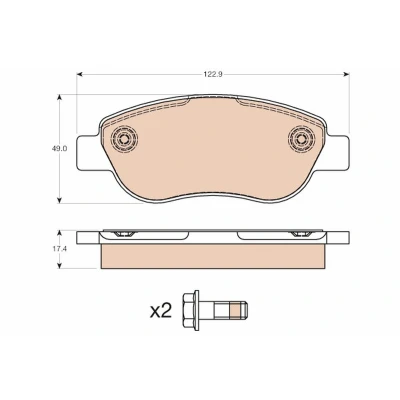 Image de TRW GDB2008 Jeu de plaquettes frein non préparé pour indicateur d&#039;usure avec vis d&#039;étrier accessoires