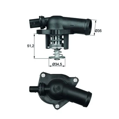 Image de MAHLE ORIGINAL TI 17 109 Thermostat d&#039;eau avec joint d&#039;étanchéite VOLKSWAGEN: Golf 4, Lupo / 3L, Bora Variant, AUDI: A2