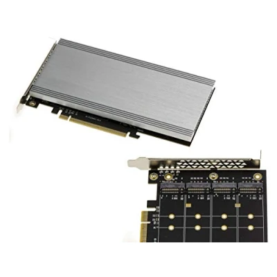 Image de KALEA INFORMATIQUE Carte contrôleur M2 PCIe x16 pour 4 SSD M.2 NVMe M Key avec Chipset 2824 Compatible Les Modes Non Bifurcation et