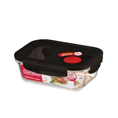 Image de Lock &amp; Boîte en Verre pour Micro Ondes Récipient Alimentaire Four, et congélateur de Conservation rectangulaire avec Couvercle, 630 ML
