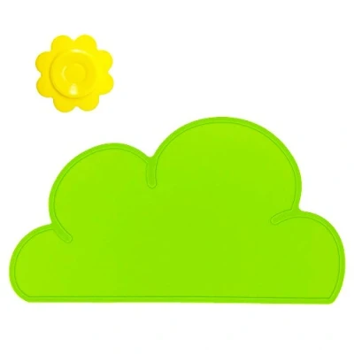 Image de BITEYI Sets de Table en Silicone pour Enfants Nuage Forme Napperon Bébé Antidérapant Imperméable (Vert)