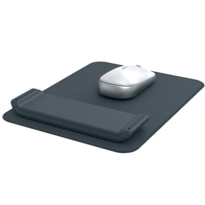 Image de LEITZ Ergo Tapis de Souris avec Repose Poignet Ajustable, 2 Hauteurs au Choix, Gamme Ergo, Coloris Gris Foncé / Blanc, 65170089