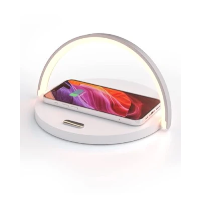 Image de COLSUR Lampe de Chevet Chargeur sans Fil, Table Tactile, Veilleuse LED avec Certified Induction, Tactile à Intensité Variable 3 Niveaux Iuminosité