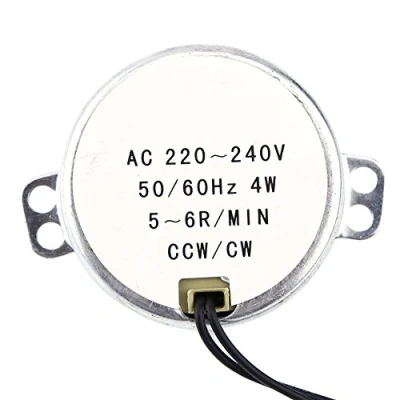 Image de fasient1 Moteur synchrone de Plaque tournante 50/60Hz Fréquence AC 220 240V Motoréducteur CW/CCW 4W, pour l&#039;artisanat, Les Lampes, l&#039;éclairage, etc. (5 6 TR/Min)