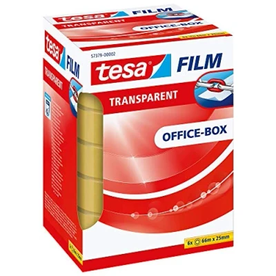 Image de tesafilm Ruban Adhésif Transparent Résistant au Vieillissement et Déchirement Rubans avec grande adhérence, 66 m x 25 mm Pack de 6