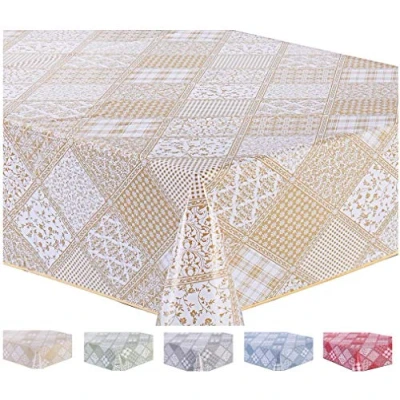 Image de Home Direct Nappe Toile cirée PVC Rectangulaire 140 x 200 cm Beige