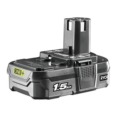 Image de Ryobi 1 Batterie 18 V One+ 1,5 Ah Lithium ION, Indicateur Charge 4 LED, Antichocs, Compatible avec Tous Les Outils 18V et 100% Rétro Compatible, Grande Autonomie Performance, RB18L15 Noir