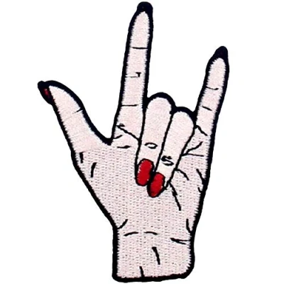 Image de Patch brodé en forme de Je t&#039;aime, Symbole la main, à coudre ou coller avec fer repasser