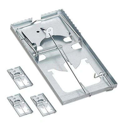 Image de Relaxdays Tapette Souris, Lot de 8, Surface Capture dentelée, réutilisable, Haute Puissance, métal, piège, argenté