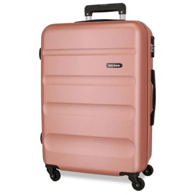 Image de ROLL ROAD Flex Valise Rigide fabriquée en ABS, Un matériau, Fermeture à Combinaison latérale, 4 Roues Doubles, Bagage Main, intérieur Pratique avec Compartiment, Nude, Talla única, Moyenne