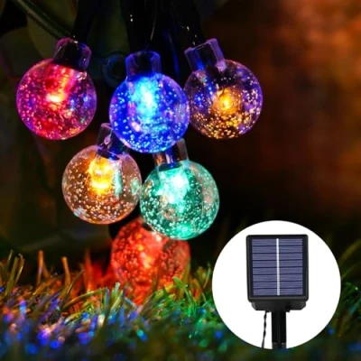 Image de Guirlande Lumineuse Exterieure,8.1M 30 LED Solaire Exterieur,8 Modes IP65 Étanche Lumiere Exterieur,Guirlande Solaire,Guirlande Exterieur pour Jardin Cour Mariage Fête (RGB)