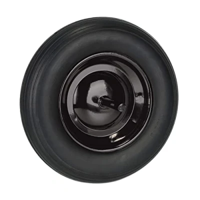 Image de Relaxdays Roue de brouette 3.50 8 avec axe Fixe, Pneu Caoutchouc PU, Jante en Acier, Charge maximale : 100 kg, Noire