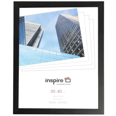 Image de Hampton Frames OXF3040NGX 1PK Cadre photo en acrylique sans verre Noir 30 x 40 cm