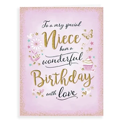 Image de Piccadilly Carte d&#039;anniversaire moderne Motif nièce 20,3 x 15,2 cm