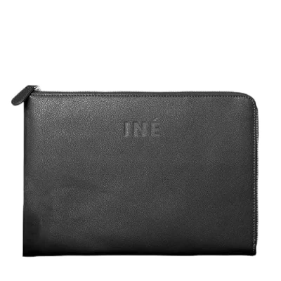 Image de Xoopar Housse Ordinateur Portable en Cuir Recyclé 340x240x25 mm 14/15&quot; Idéal pour Transporter et Protéger Son Toute Sécurité avec Style INE Laptop Noir