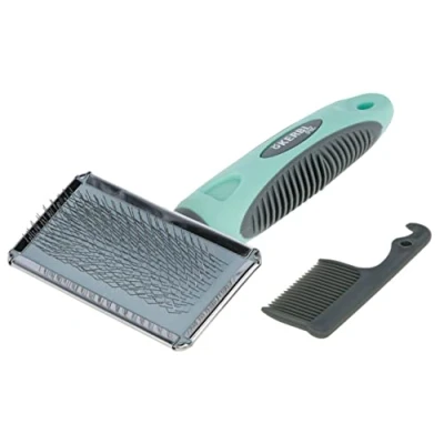Image de Kerbl Pet Carde Douce Turquoise/Gris, 16X9cm